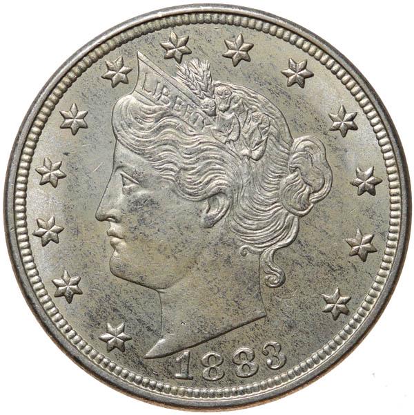 1883 Liberty Nickel. Without "CENTS": 1883 Liberty Nickel. Without "CENTS". Brilliant Uncirculated.