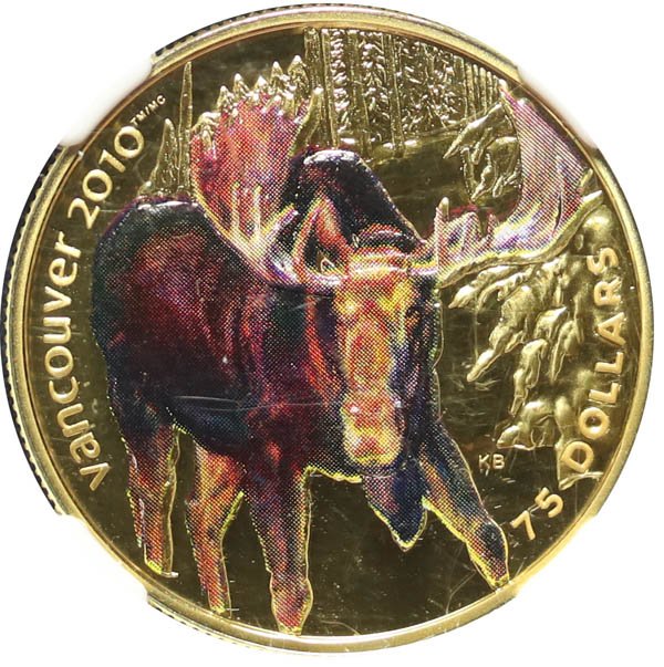 Canada 2009 Gold $75 Olympics Moose NGC Proof 70: Canada 2009 Gold $75 Olympics - Moose. NGC Proof 70 Ultra Cameo.