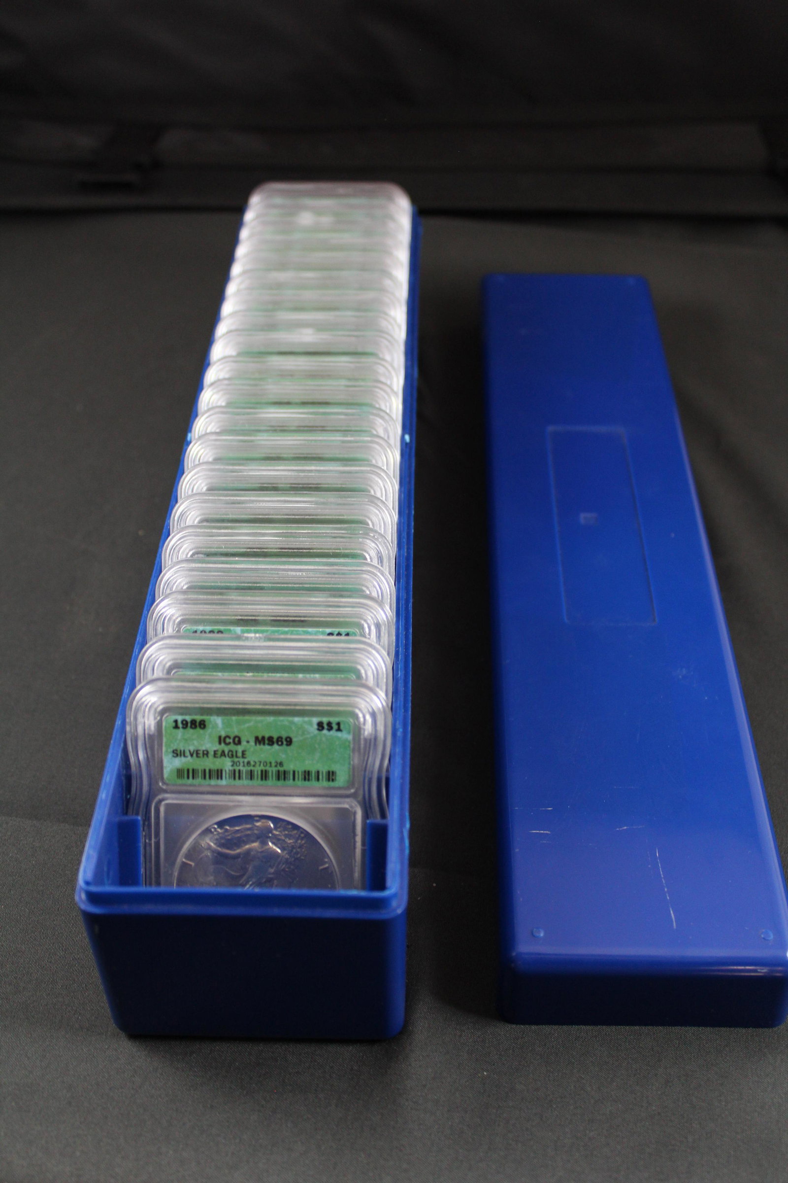American Silver Eagles Set of 20 (1986-2005): All graded ICG MS-69