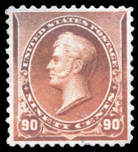 1890 90¢ Perry Stamp (Scott 229) $450: 1890, 90c; Perry (Scott 229), gorgeous centering, unused, Extremely Fine. Scott $450 as o.g.