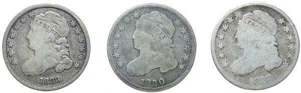 1830, 1832, 1833 Capped Bust Half Dimes (1 of 2)