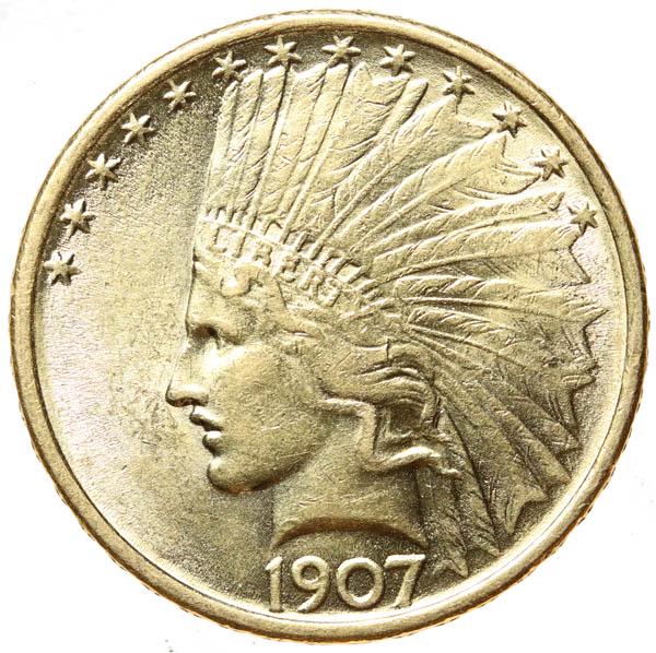 1907 $10 Gold Indian. No Periods (1 of 2)
