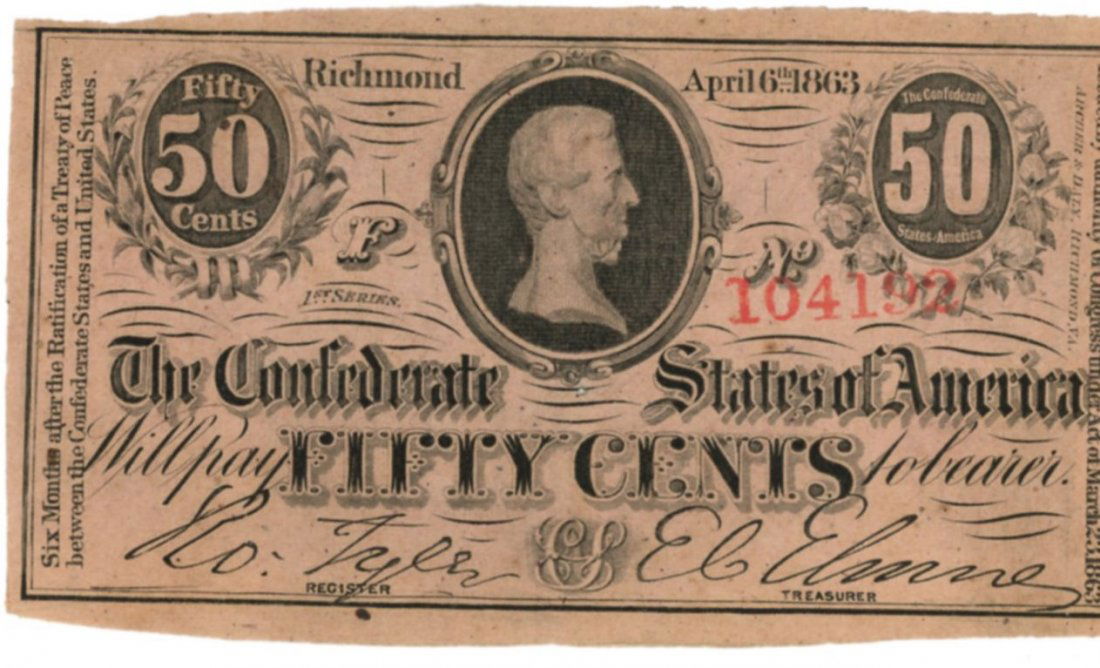 1863 50c CSA Fractional Note (1 of 1)