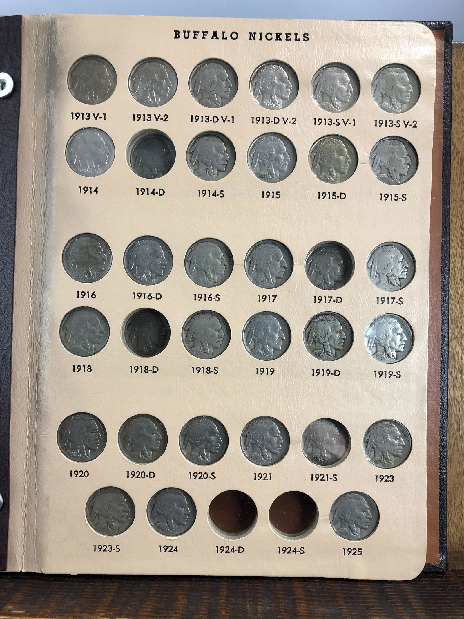 Buffalo Nickel Collection 1913V1//1938-D (1 of 5)