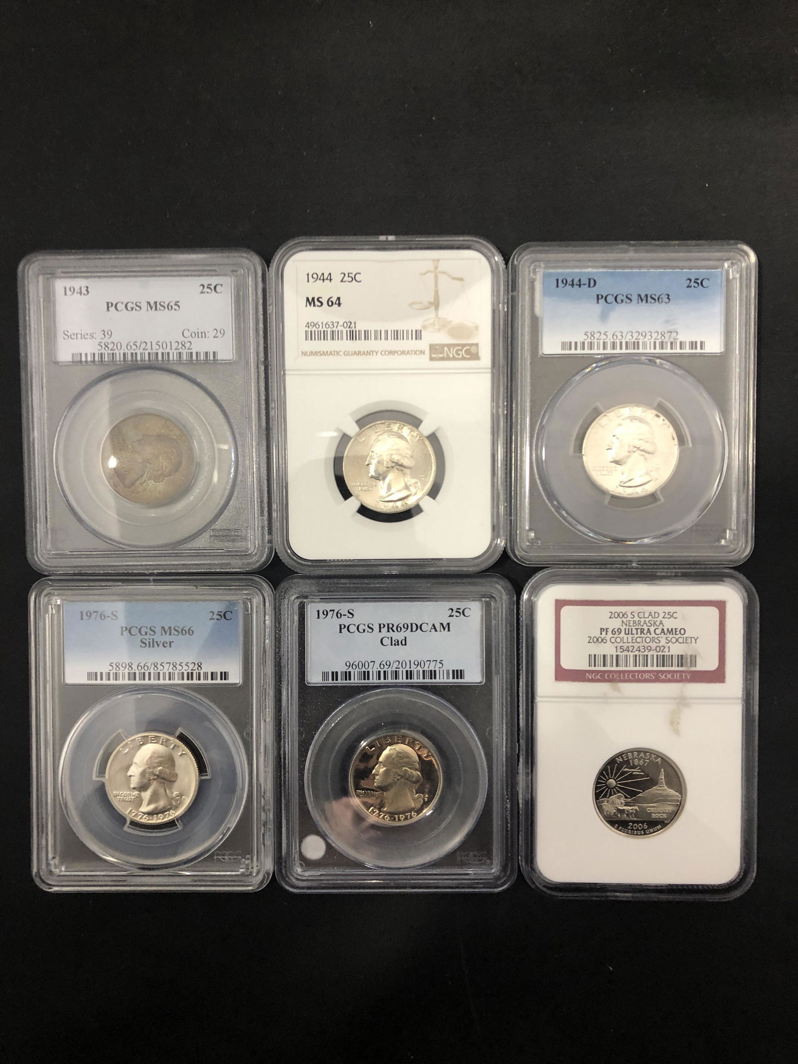 U.S. Washington Quarter Graded Group of 6 (1 of 1)