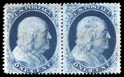 1857, 1c Blue, Type V (Scott #24) (1 of 1)