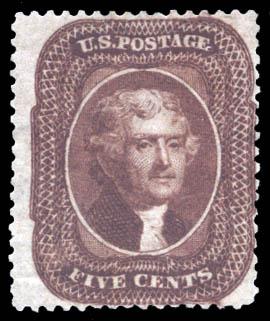 1861, 5c Orange Brown, Type II (Scott #30) (1 of 1)