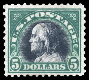 1918, $5 Franklin (Scott #524) (1 of 1)