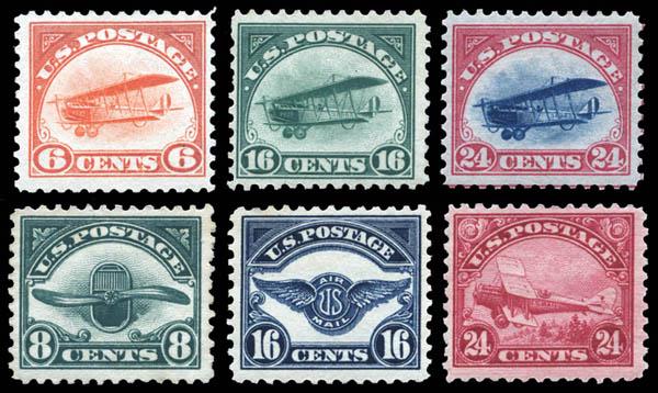 Airmail 1918-23 1st & 2nd Issues Complete (Scott #C1-6) (1 of 1)