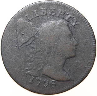 1796 Liberty Cap Cent: Fine-15. CPG $1,690.