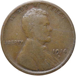 1914-D Lincoln Cent: VF-35. CPG $585.