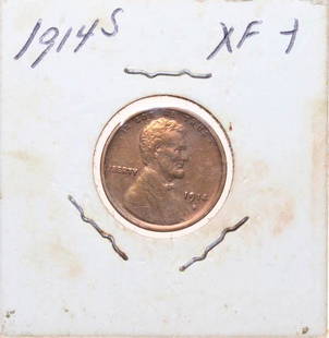 1914-S Lincoln Cent: EF-45. CPG $108.