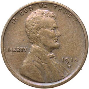 1915-S Lincoln Cent: 1915-S Lincoln Cent. EF. CPG $34.