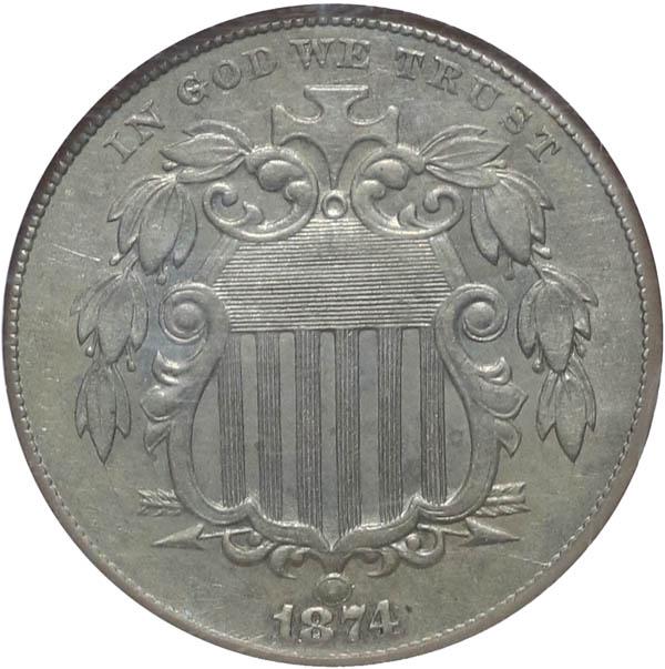 1874 Shield Nickel NGC MS61 (1 of 4)