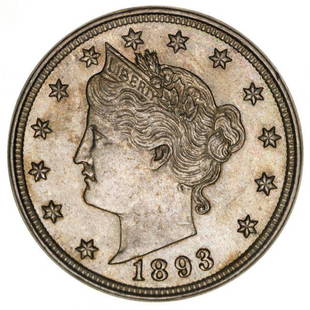 1893 Liberty V Nickel: MS-63. CPG $214.