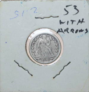 1853 Liberty Seated Dime Arrows: VF-35. CPG $49.