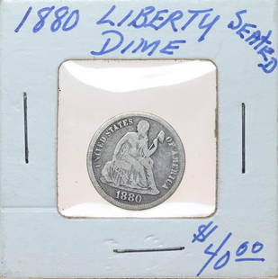 1880 Liberty Seated Dime: Fine-15. CPG $280.