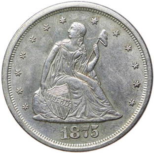 1875-S Twenty Cents CHOICE: MS-63. CPG $1,020.