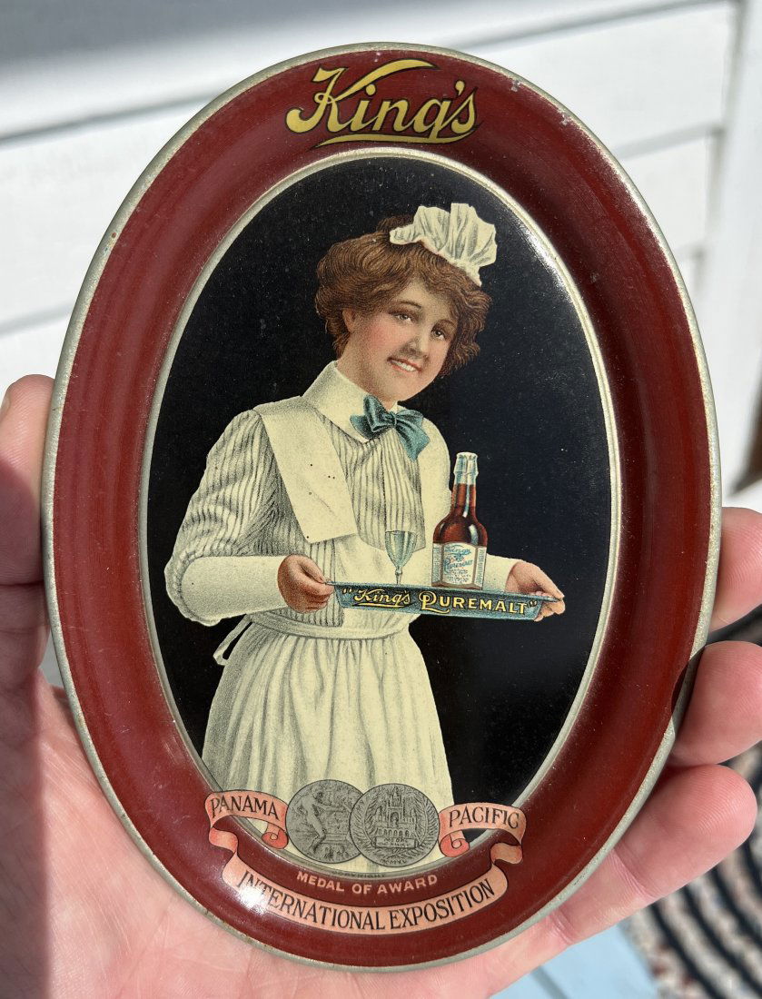 Kings Puremalt Brewery Advertising Beer Tip Tray - International Expostion (1 of 9)