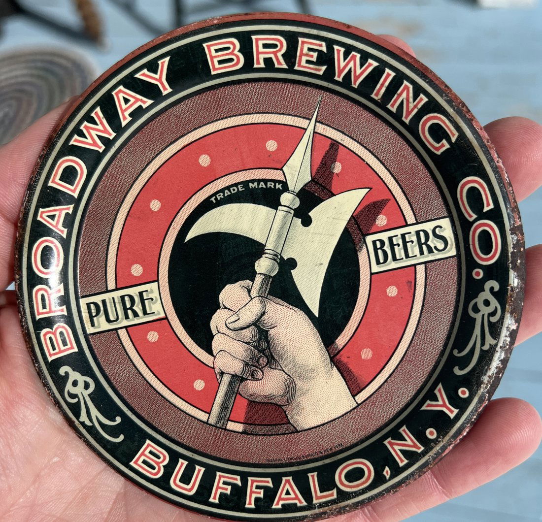 Broadway Brewing Brewery Co Pure Beers Advertising Tip Tray Buffalo NY (1 of 8)