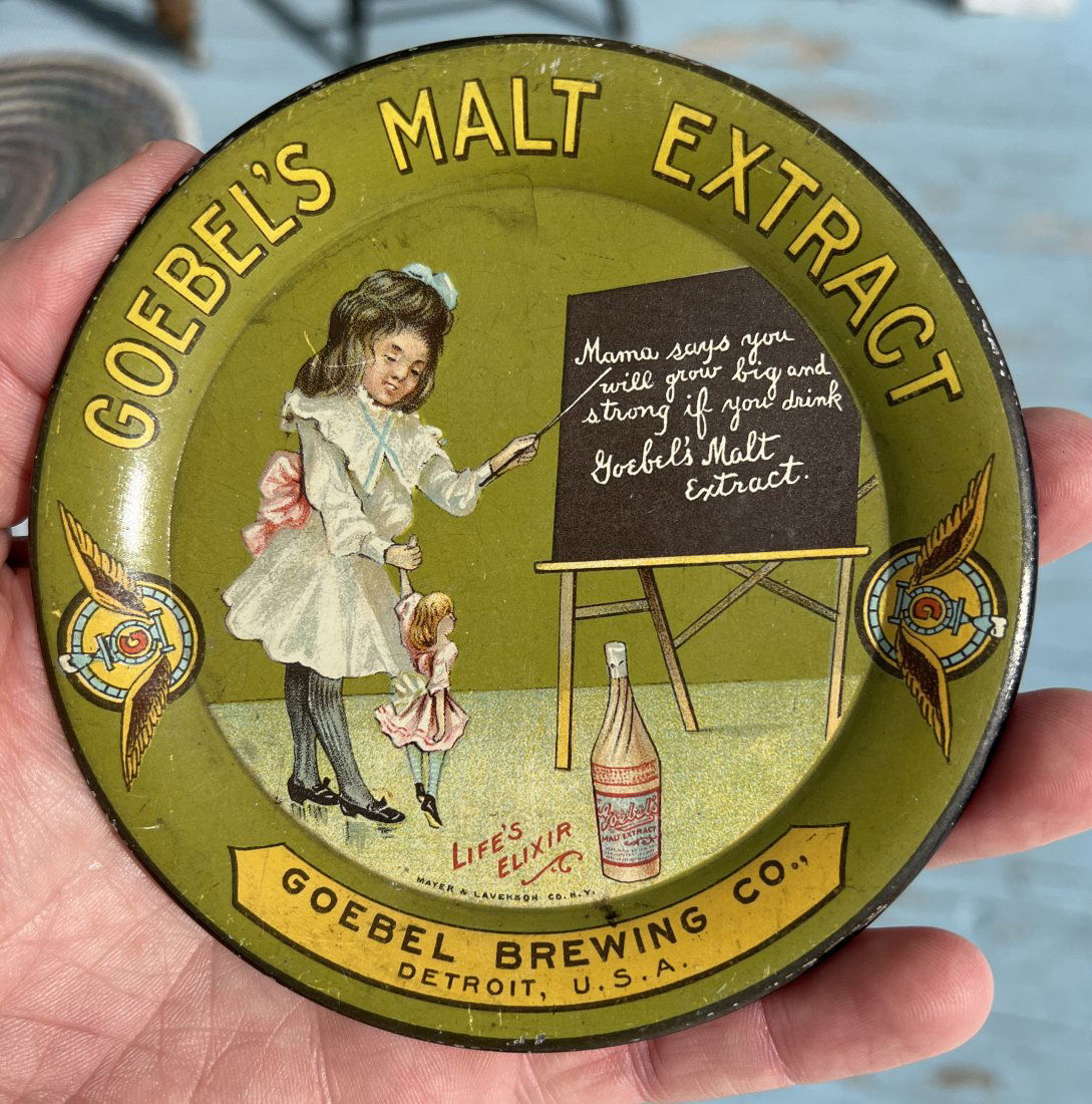 Goebel's Brewery Malt Extract Advertising Beer Tip Tray Detroit MI (1 of 8)