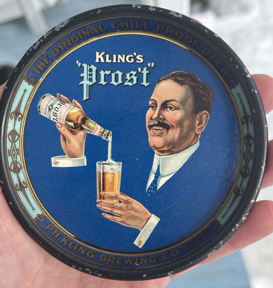 Kling's Prost Brewing Brewery Co Advertising Beer Tip Tray - Detriot MI. (1 of 9)