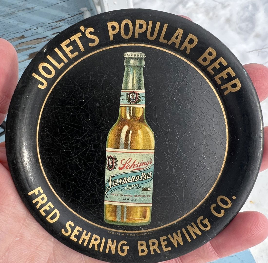 Fred Sehring Brewing Brewery Co. Joliet's Popular Advertising Beer Tip Tray (1 of 11)