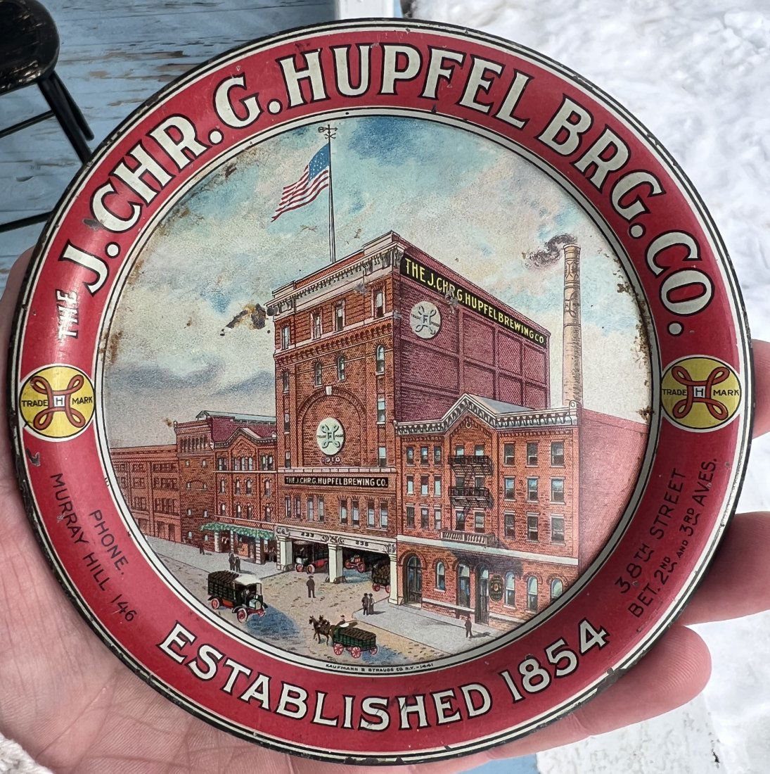 J. Chr. G. Hupfel Brewing Brewery Co Advertising Beer Tip Tray New York NY (1 of 10)