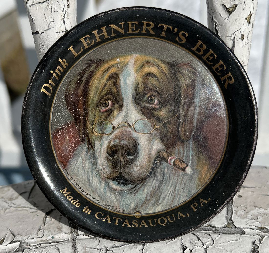Drink Lehnert's Brewery Advertising Beer Brewing Tip Tray Catasauqua, PA (1 of 8)