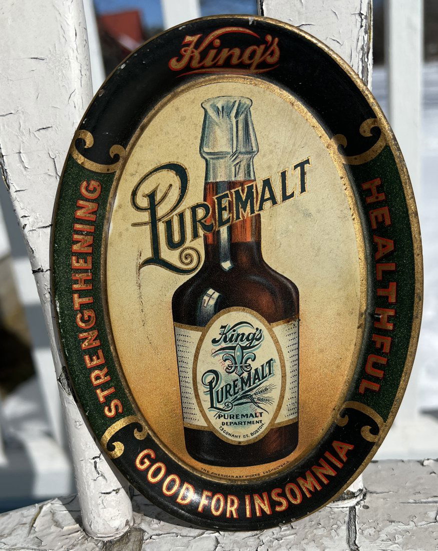 Kings Pure Malt Advertising Brewing Brewery Ashtray Tip Tray Boston Mass. (1 of 9)