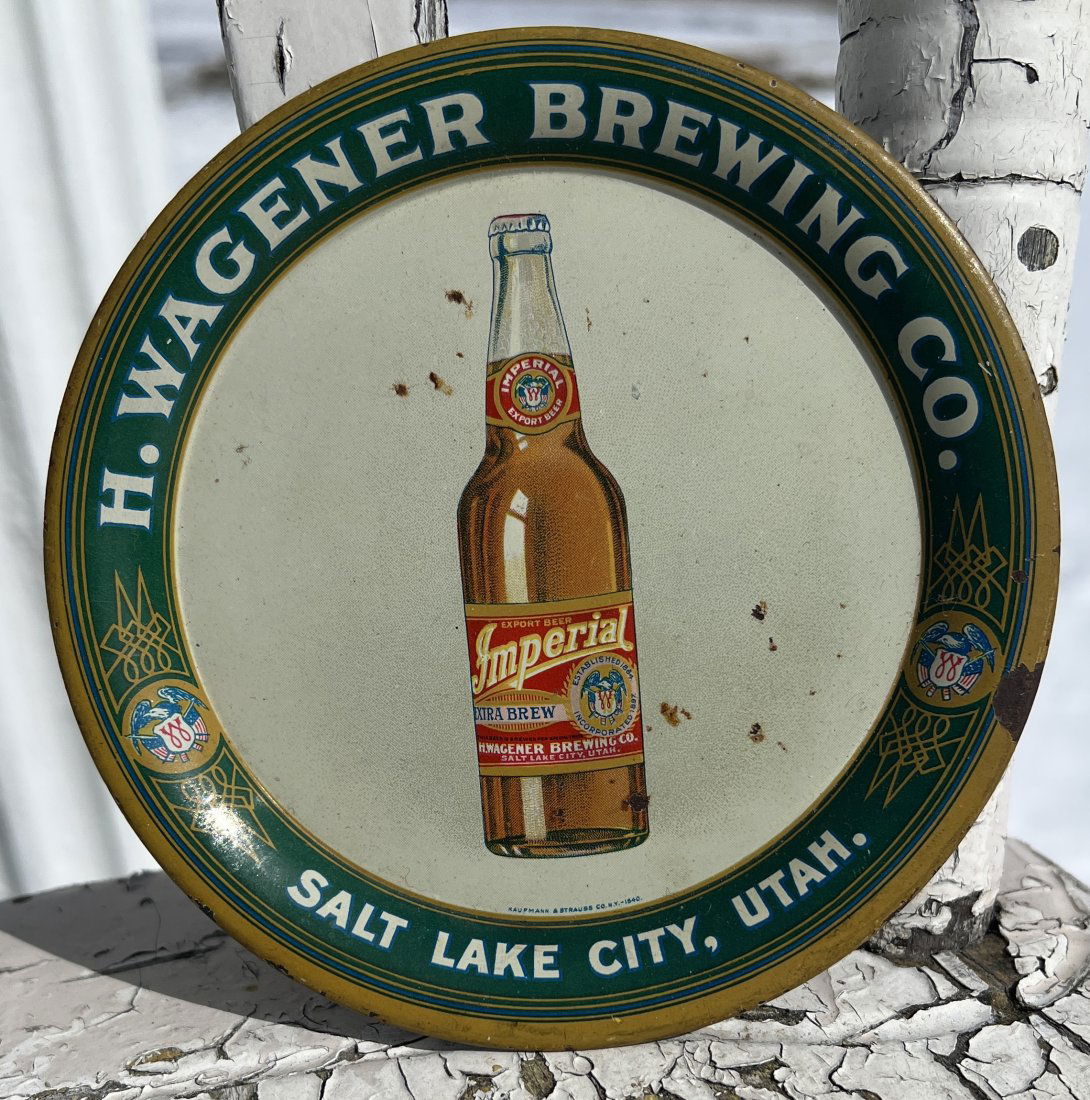 Advertising Tip Tray - H. Wagnener Brewing Co. Salt Lake City, Utah - Imperial Beer (1 of 9)