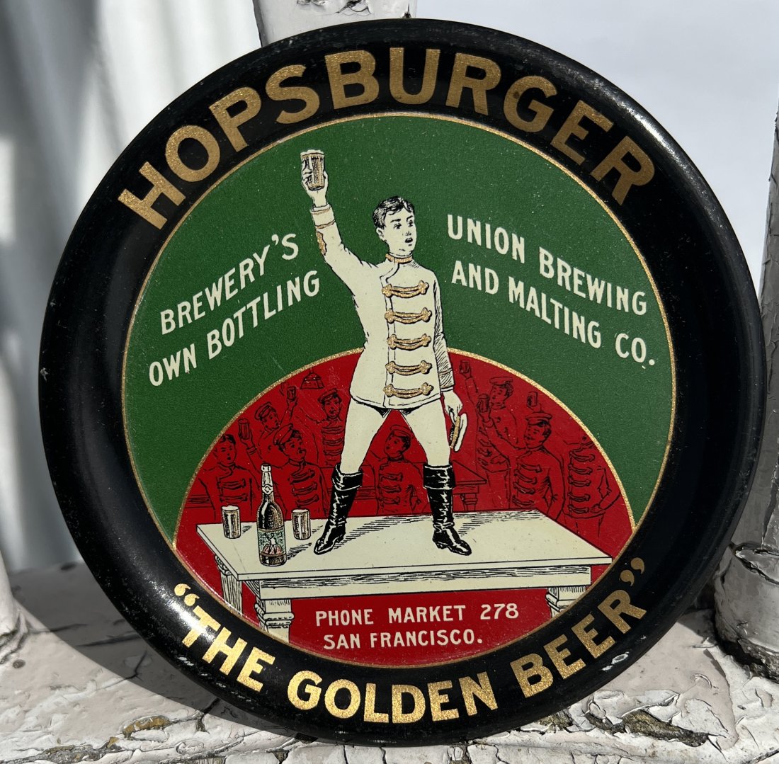 Advertising Tip Tray  - Hopsburger The Golden Beer Brewery Brewing Co. San Francisco California (1 of 10)
