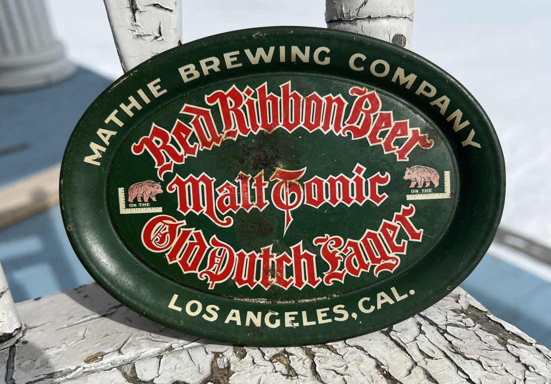 Advertising Tip Tray  - Mathie Brewing Company Los Angeles, Calif. Malt Tonic Lager Beer Old Dutch (1 of 11)
