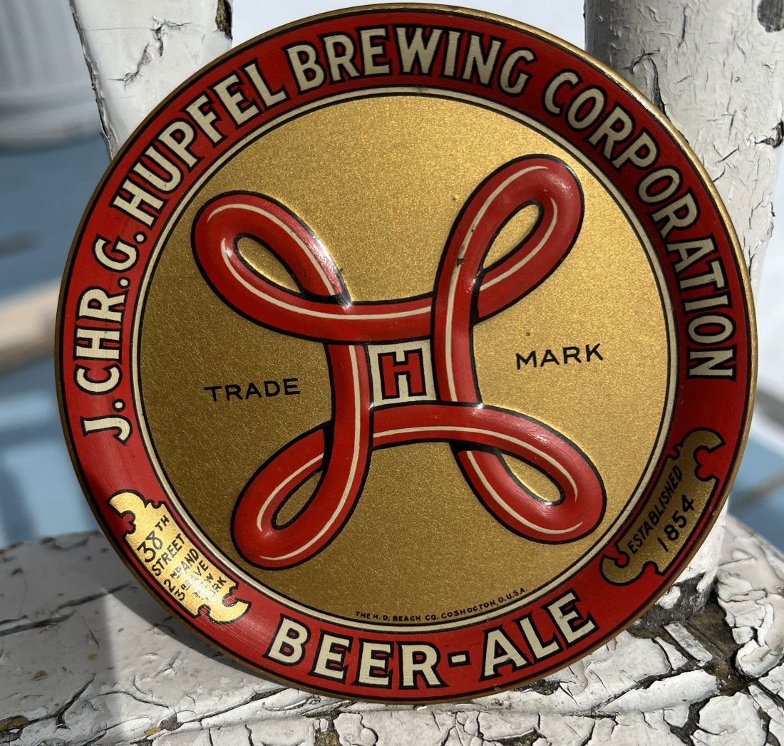 Advertising Tip Tray  - J. Chr. G. Hupfel Brewing Corporation New York Brewery Beer (1 of 9)