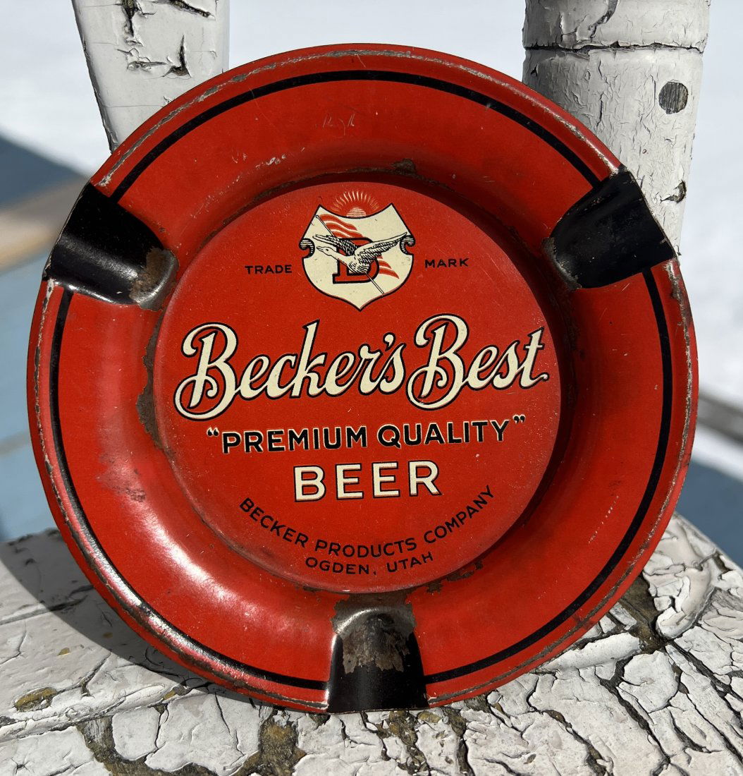 Advertising Beer Tip Ash Tray  - Becker's Best Premium Quality - Ogden Utah (1 of 9)