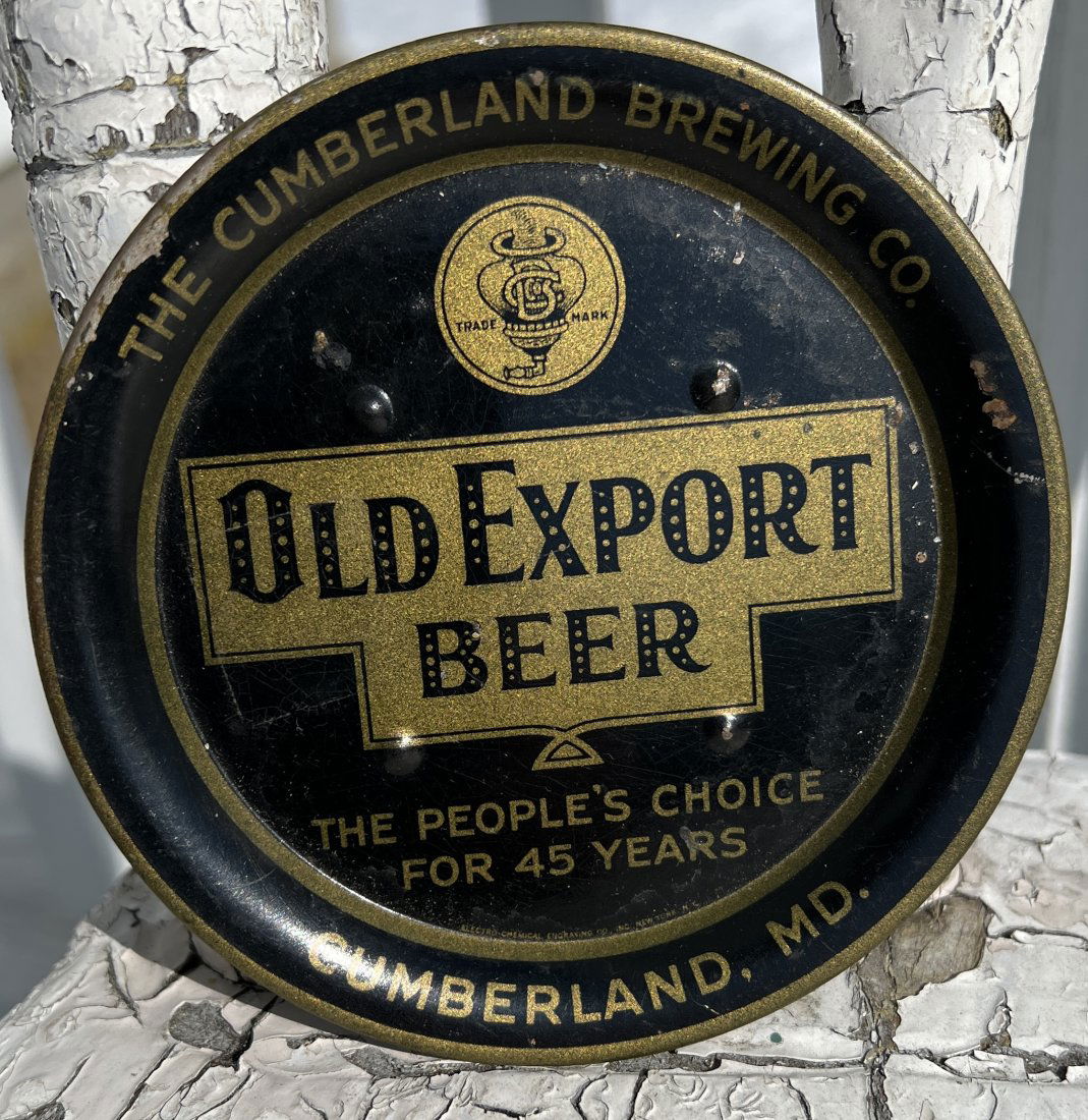 Advertising Beer Tip Tray - The Cumberland Brewing Co. Old Export  - Cumberland MD. Brewery (1 of 9)