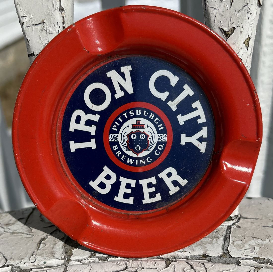 Advertising Beer Tip  Ash Tray - Pittsburgh Brewing Co. Iron City  PA Brewery (1 of 8)