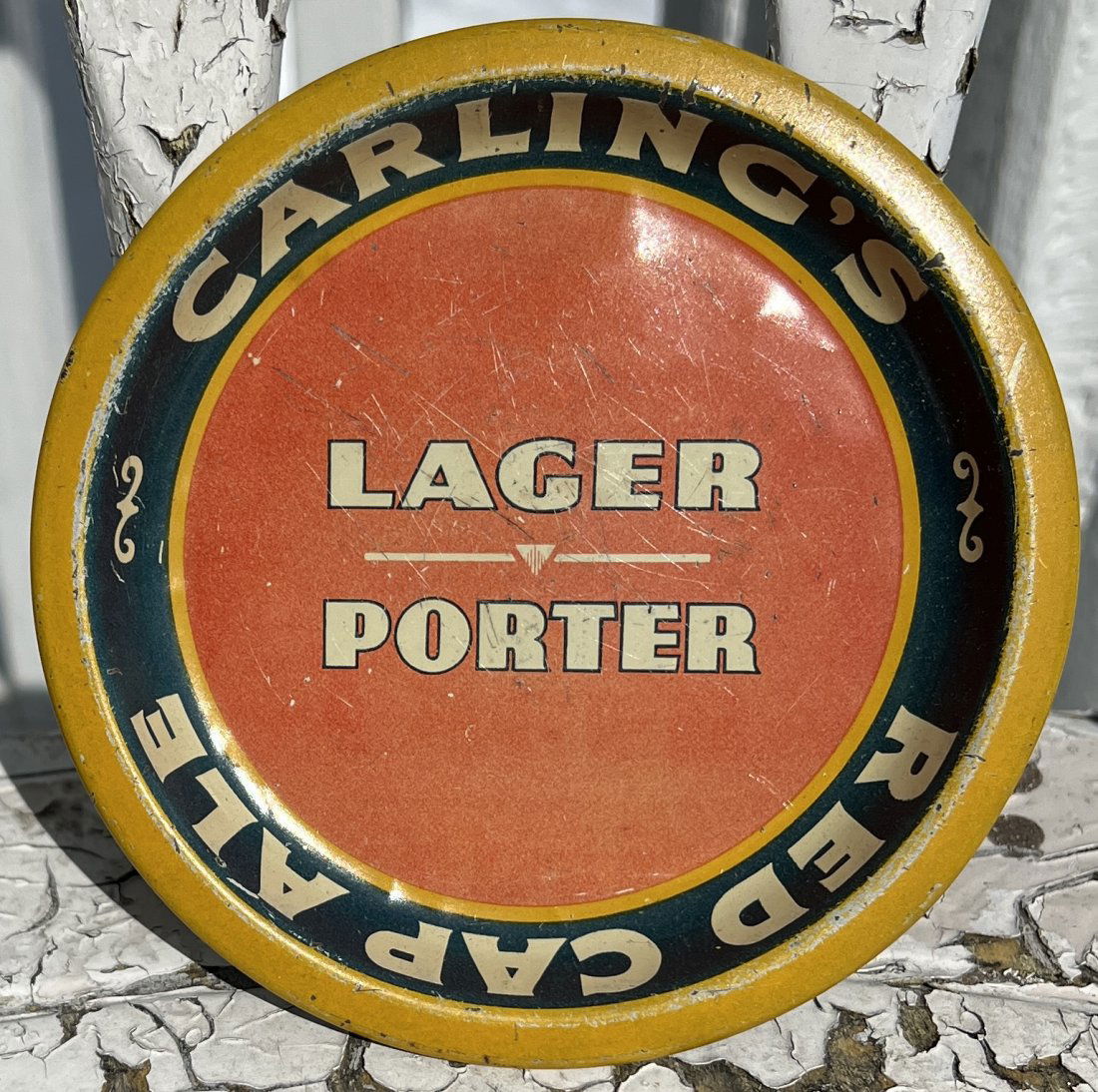 Advertising Beer Tip Tray - Carling's Red Cap Ale Lager Porter - Brewery Brewing (1 of 8)