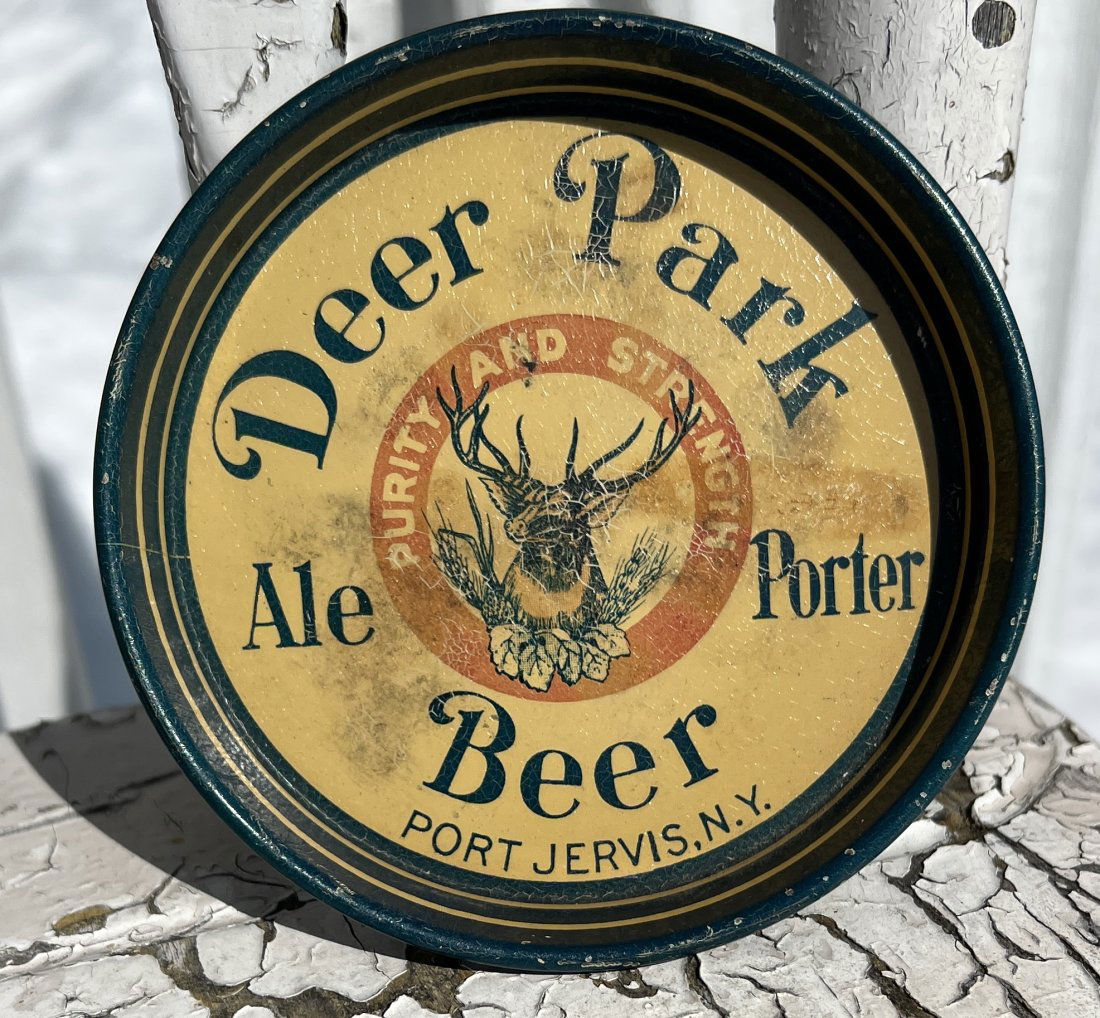 Deer Park Ale Porter - Port Jervis Brewing Brewer Co.  - Advertising Beer Tip Tray (1 of 8)