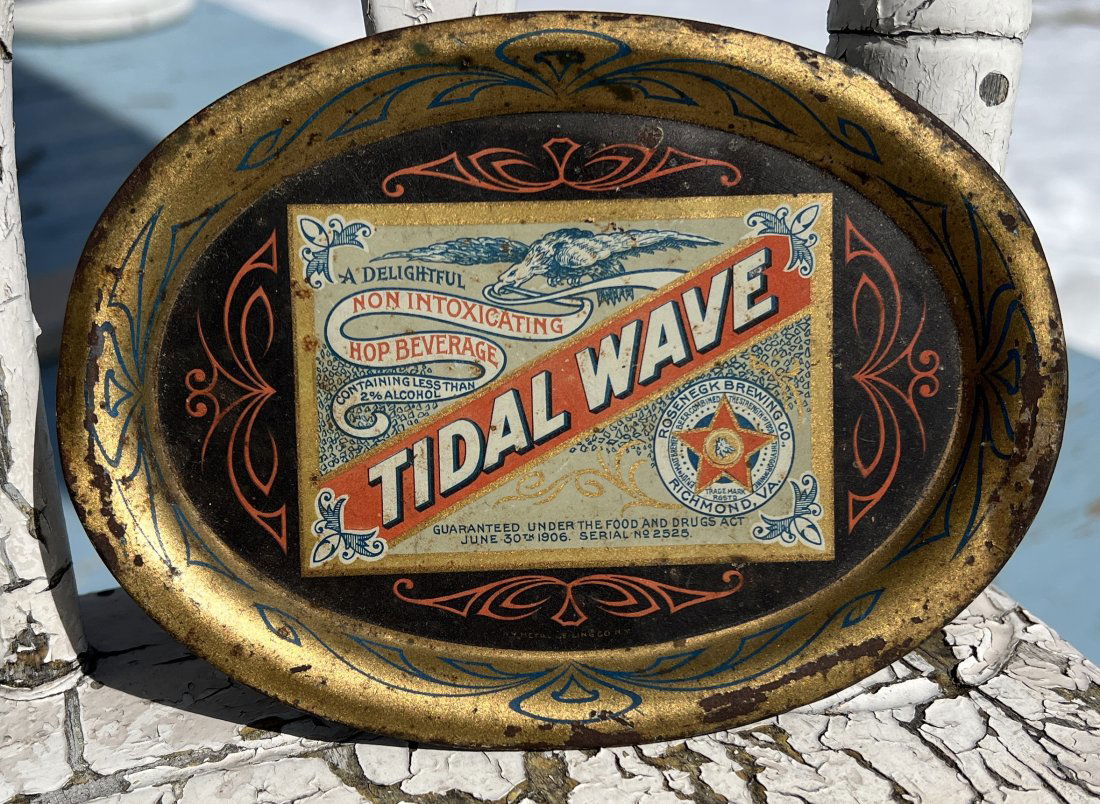 Advertising Beer Tip Tray - Rosenegk Brewing Co. - Richmond Virginia - Tidal Wave - Brewery (1 of 8)