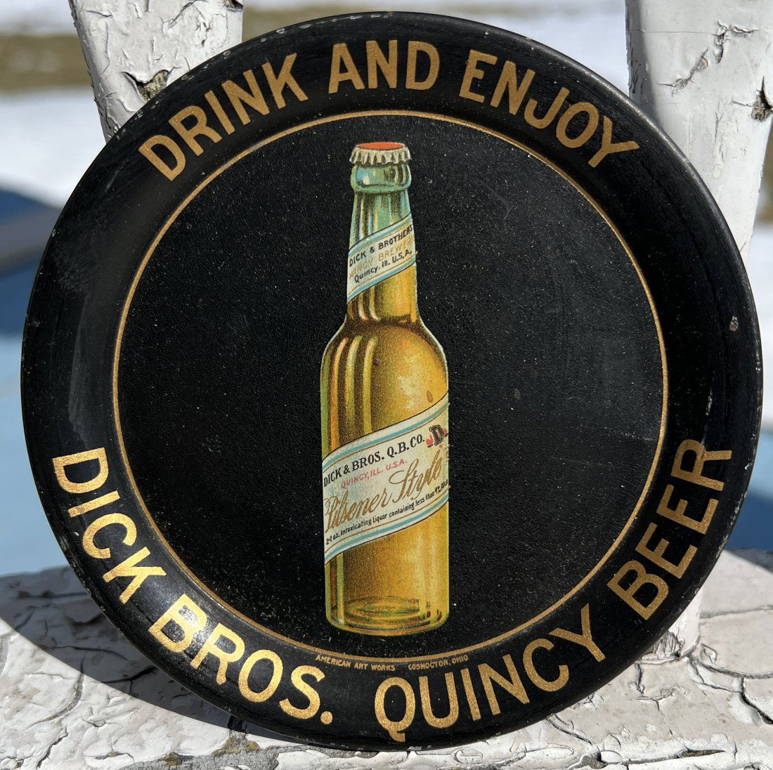 Advertising Beer Tip Tray - Dick Bros. Quincy Beer Brewing Brewery (1 of 9)