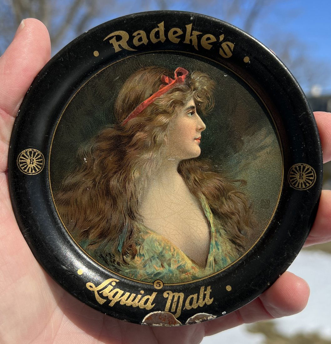 Advertising Beer Tip Tray - Radeke's Liquid Malt Brewing Brewery (1 of 9)