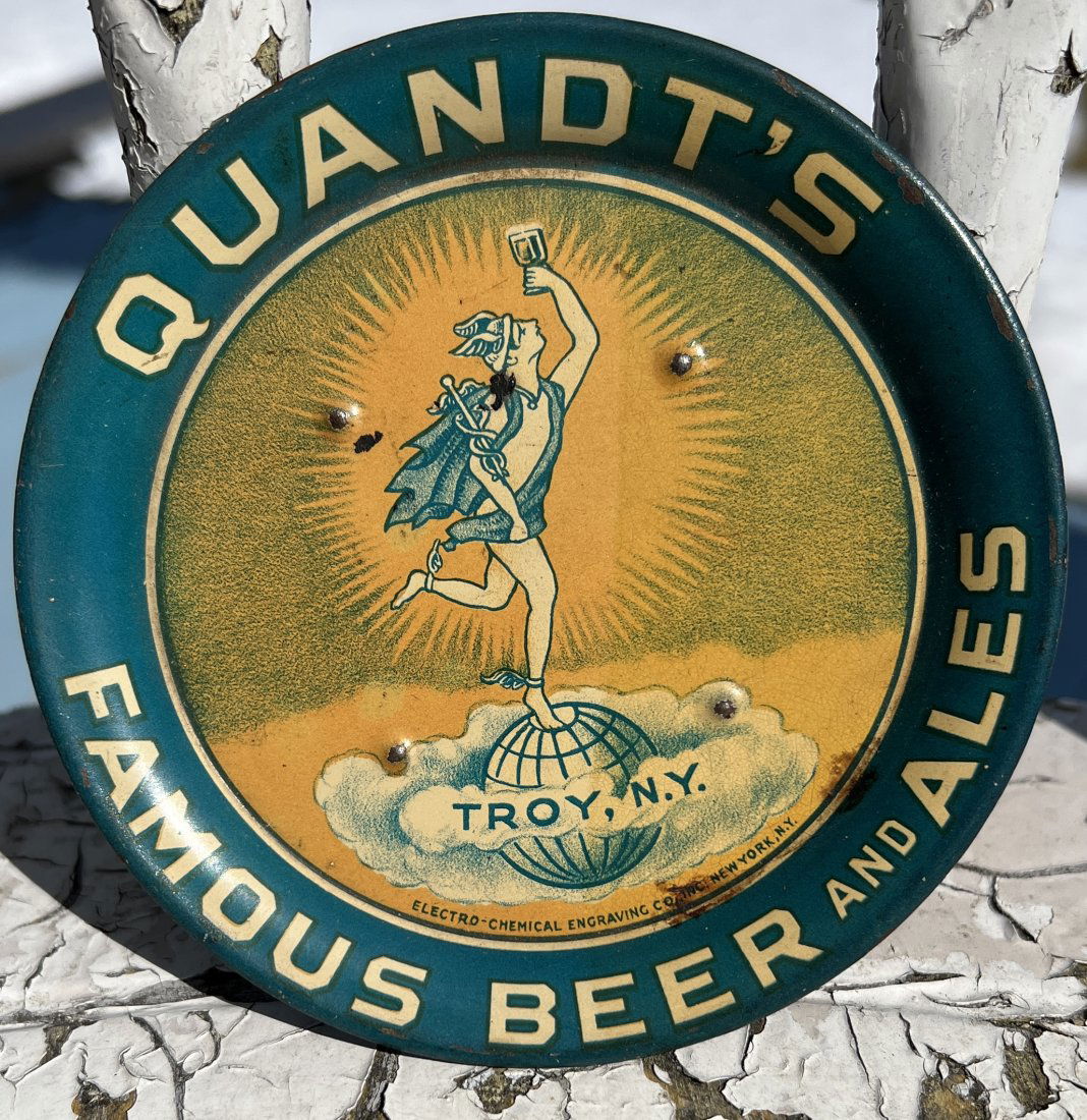 Advertising Beer Tip Tray - Quandt's Famous Beer and Ales - Troy NY Brewing Brewery (1 of 8)
