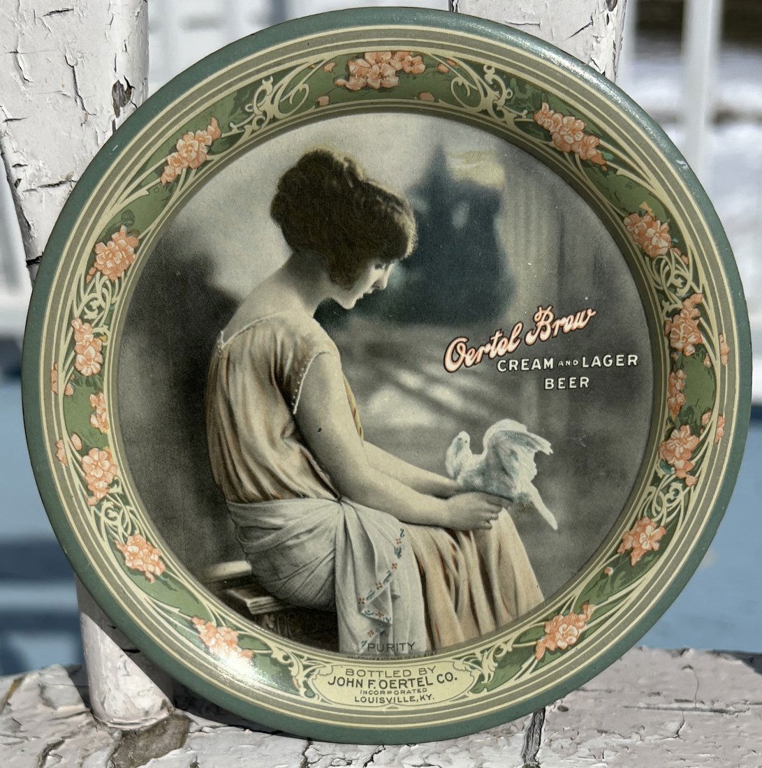 Advertising Beer Tip Tray - John F Oertel Brewing Co - Louisville KY Brewery Cream and Lager (1 of 9)