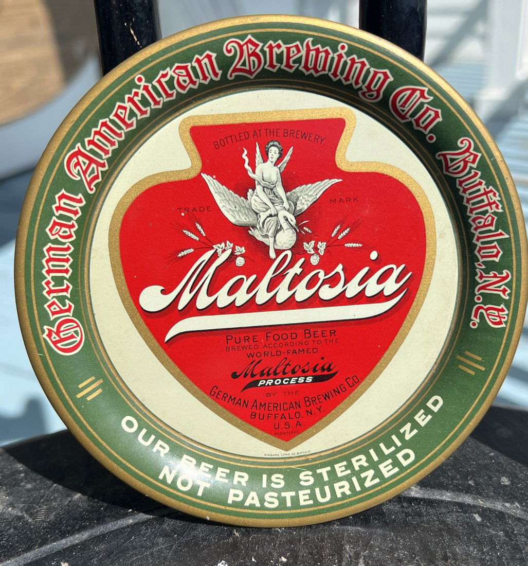 Advertising Beer Tip Tray - Maltosia - German American Brewing Co. - Buffalo NY Brewery (1 of 10)