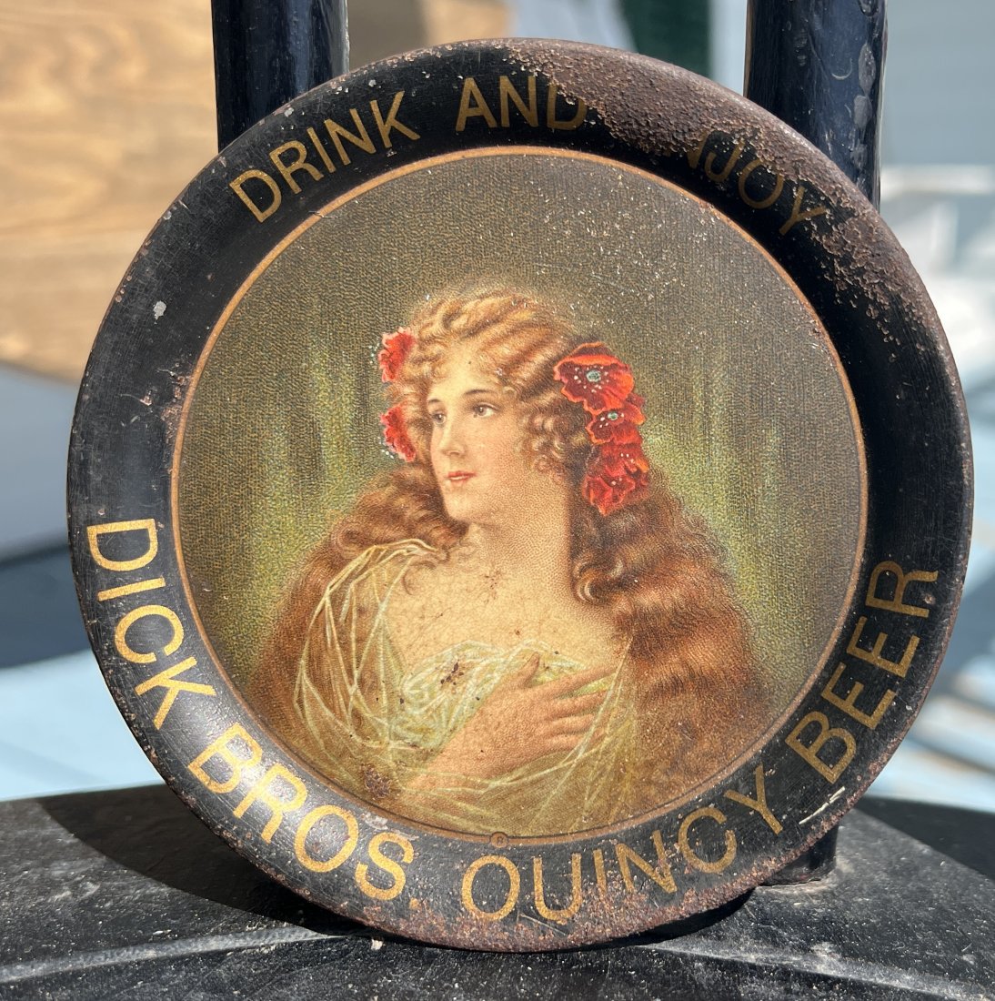 Advertising Beer Tip Tray - Dick Bros. Quincy Beer Brewing Brewery Drink and Enjoy: Advertising Beer Tip Tray - Dick Bros. Quincy Beer Brewing Brewery Drink and Enjoy Please note this is a timed online only auction and each individual lot will be facilitated thru Live Auctioneers pla