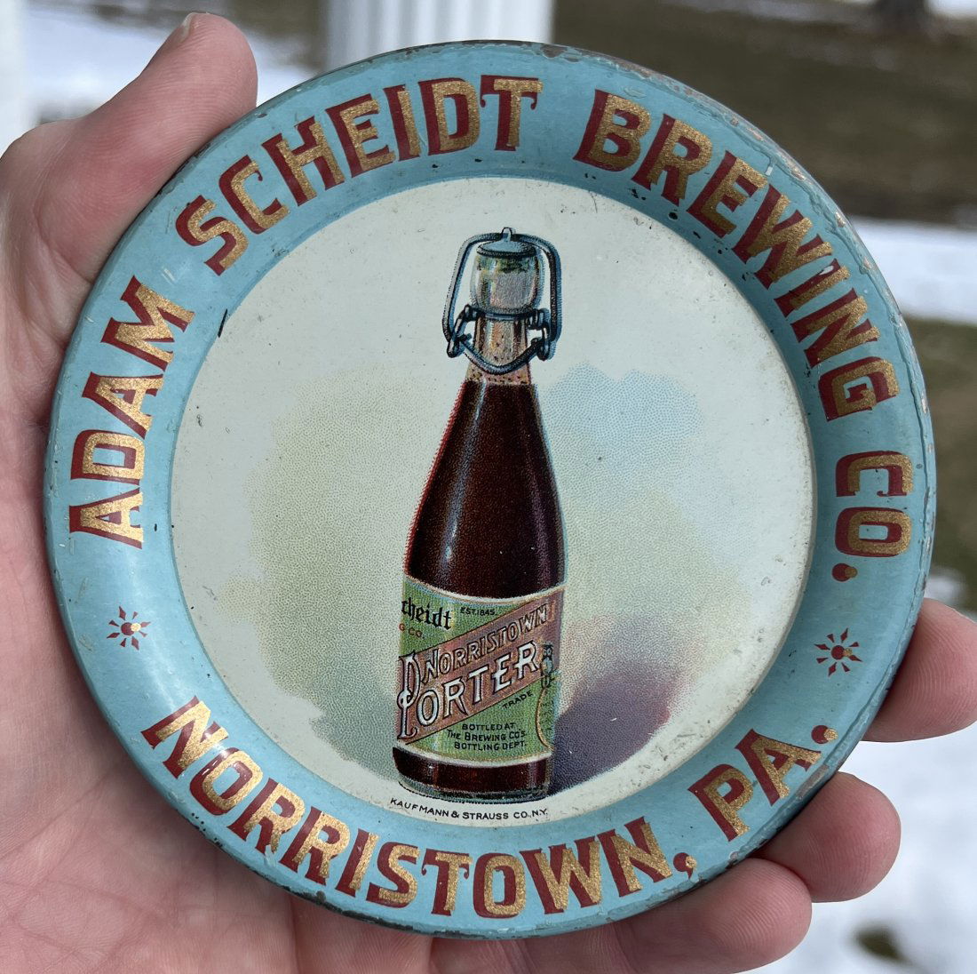 Advertising Beer Tip Tray - Adam Scheidt Brewing Co. Norristown PA. - Porter - Brewery (1 of 8)