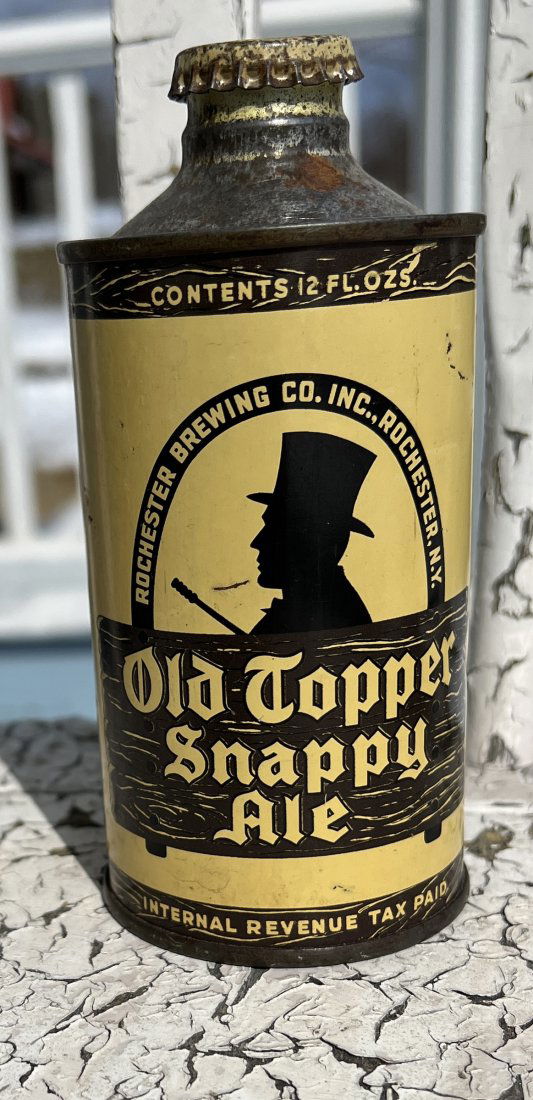 Antique Beer Cone Top Can - Old Topper Snappy Ale - Rochester Brewing Co (1 of 10)