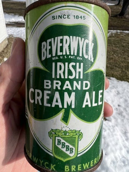 Antique Beer Cone Top Can - Beverwyck Irish Cream Ale - Albany New York (1 of 7)