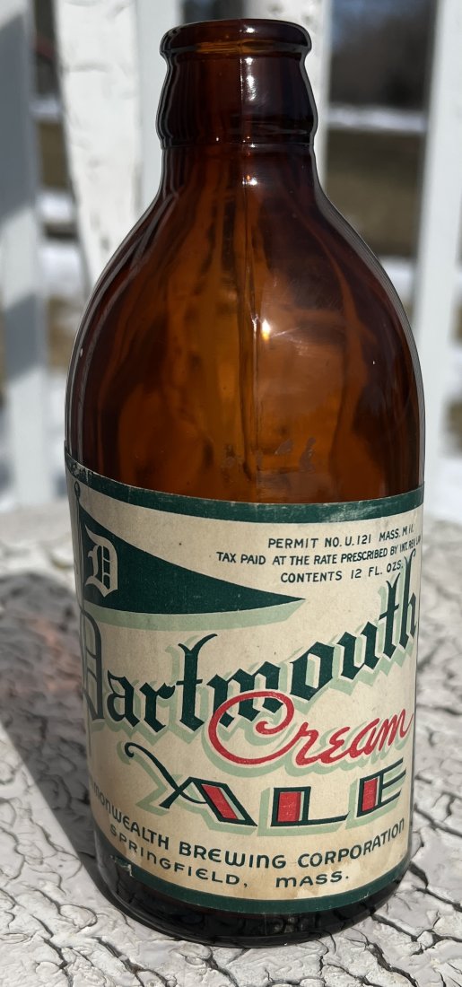 Antique Dartmouth Cream Ale Beer Bottle - Springfield Mass.: Antique Dartmouth Cream Ale Beer Bottle - Springfield Mass. Please note this is a timed online only auction and each individual lot will be facilitated thru Live Auctioneers platform only. Which means